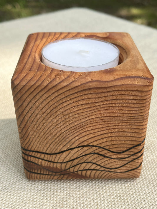 Cedar Tealight Holder